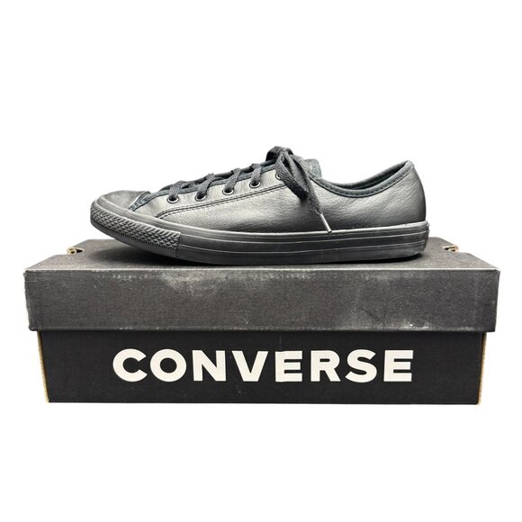 Converse Shoes - Converse All Star Black Leather Low-Top Women's Shoes 564986C, Size 6